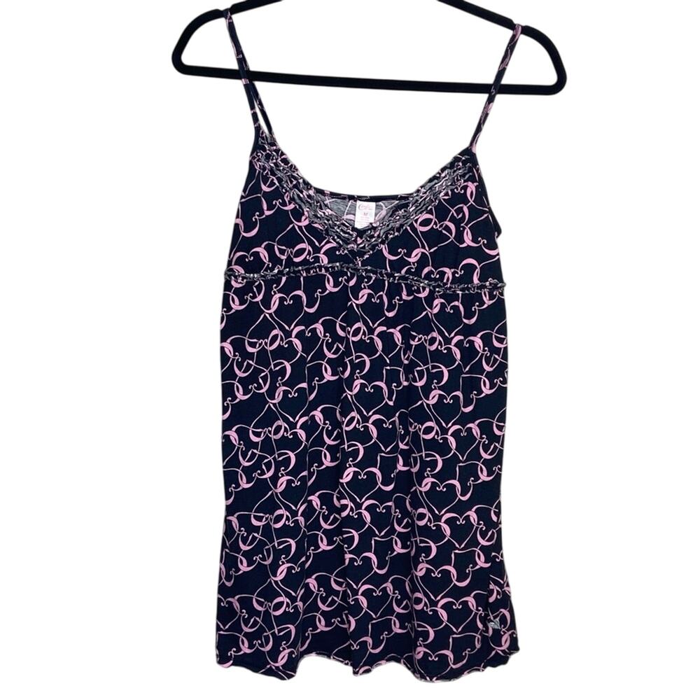 Candie’s Intimates Pink Heart Tank Sleep Dress Junior's Size Medium